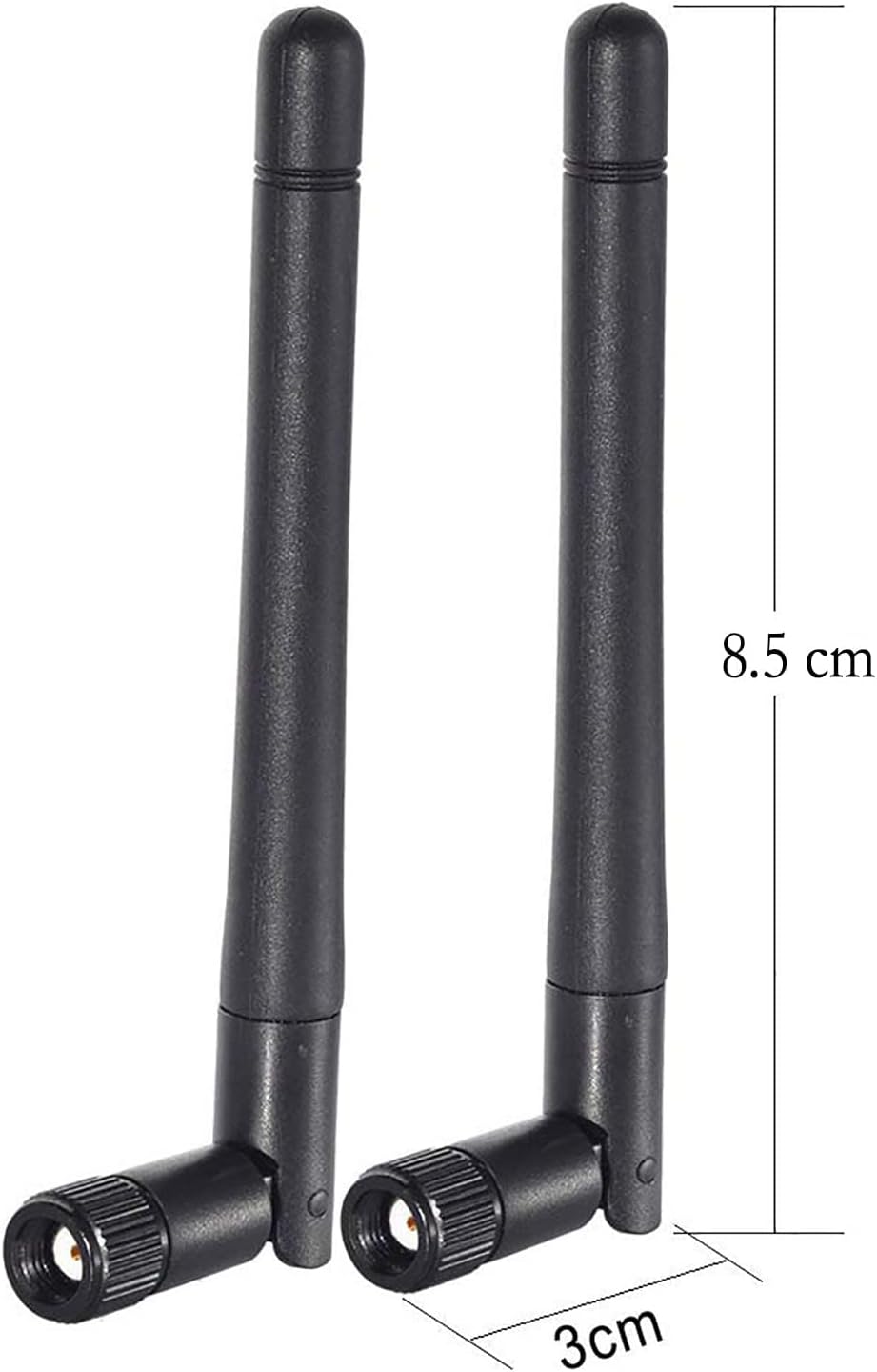Bingfu Dual Band WiFi 2.4GHz 5GHz 5.8GHz 3dBi MIMO RP-SMA Male Bluetooth Antenna (2-Pack) for PC Computer WiFi Router Wireless Network Card USB Adapter Security IP Camera Video Surveillance Monitor