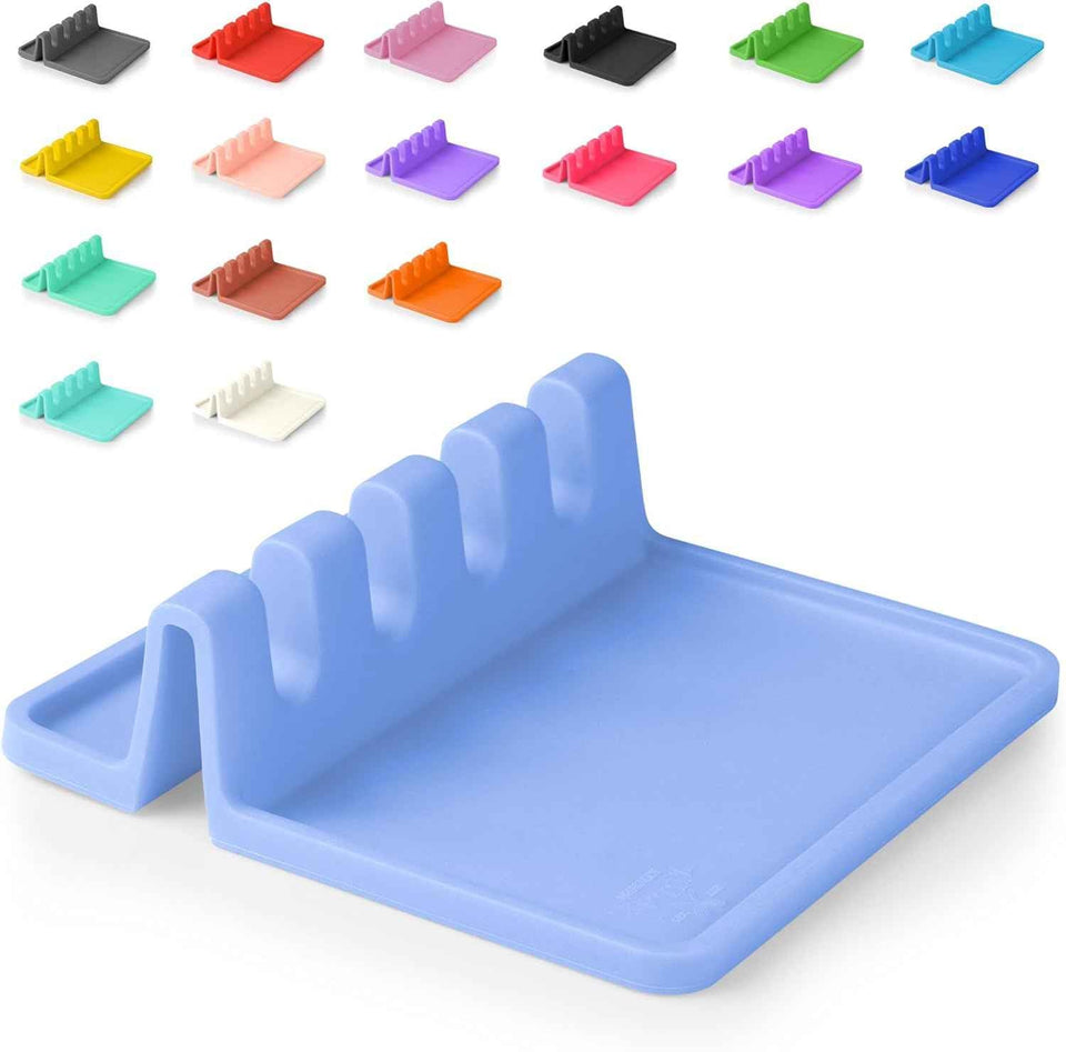 Silicone Utensil Rest with Drip Pad for Multiple Utensils, Heat-Resistant, BPA-Free Spoon Rest & Spoon Holder for Stove Top, Kitchen Utensil Holder for Spoons, Ladles, Tongs & More - by Zulay