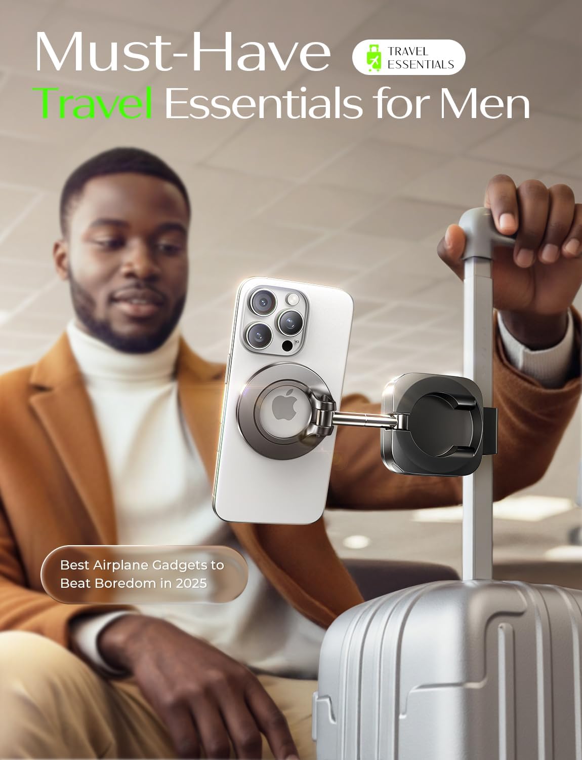 LISEN Travel Gifts Christmas for Gifts Airplane Gadgets Men Mini Travel Essentials Phone Holder Stocking Stuffers for Women MagSafe Accessories Vacation Cruise Essentials 2026 Long Flight Must Have