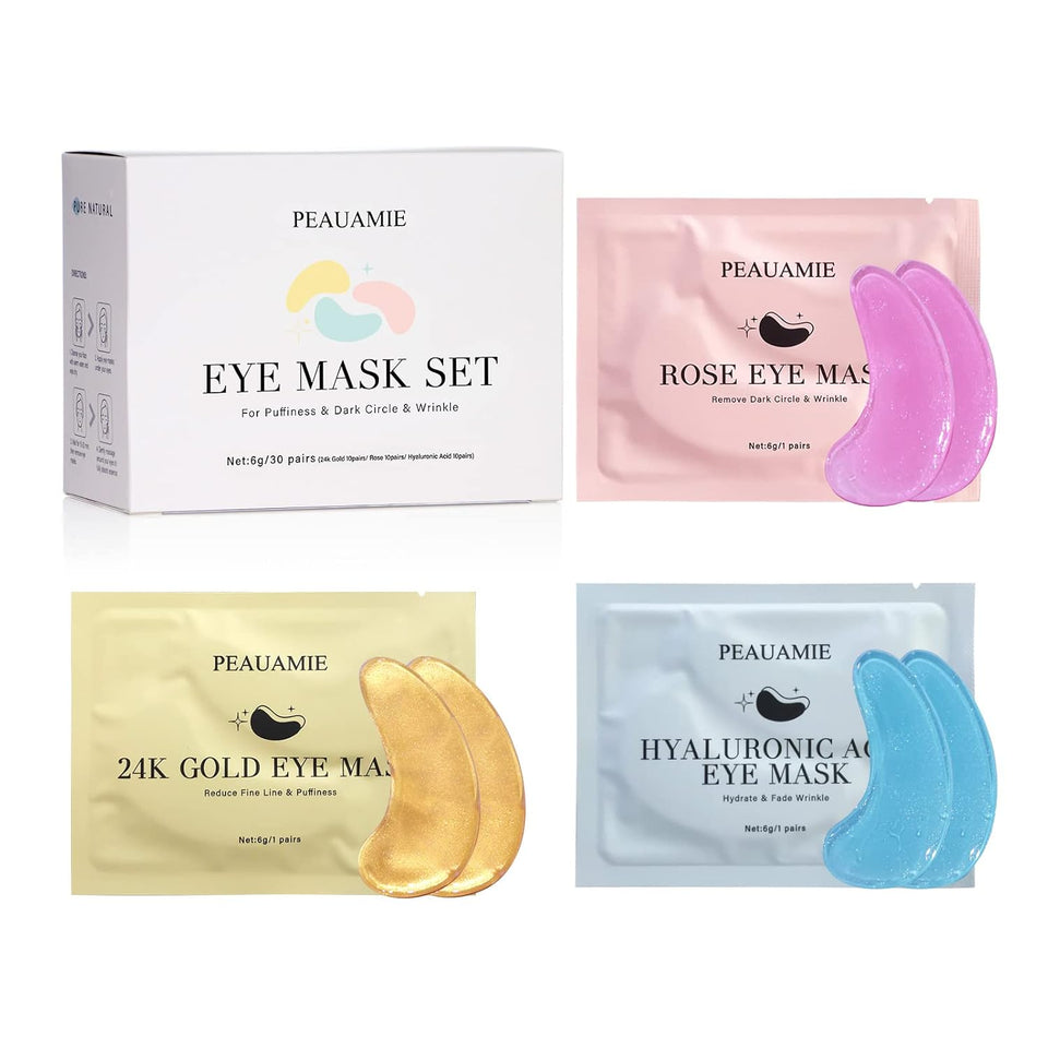 Under Eye Patches with 24K Gold and Hyaluronic Acid for puffy eyes and dark circles skin care