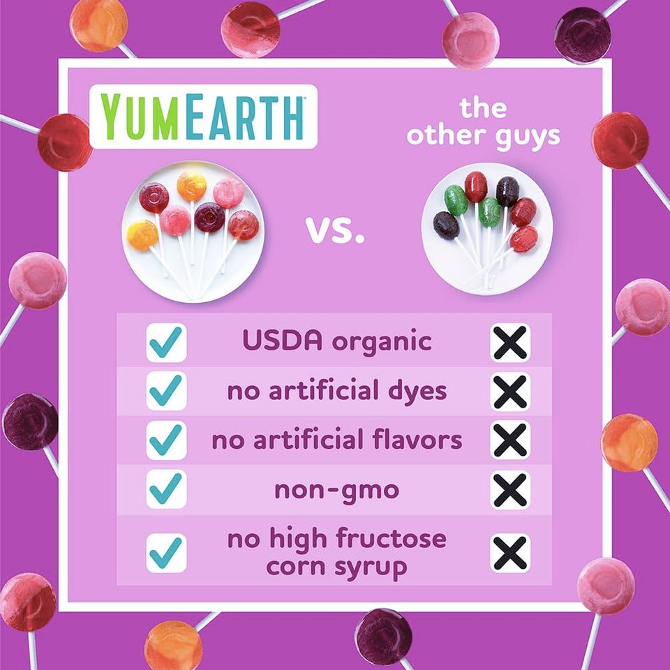 yumearth organic vitamin c pops variety pack, 60 fruit flavored favorites lollipops, allergy friendly, gluten free, non-gmo, vegan