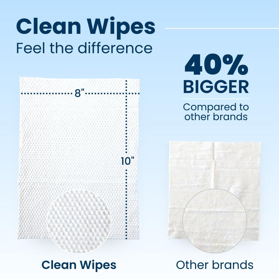 Clean Skin Club XL Premium fragrance-free face wipes, extra moist makeup remover w/ exfoliating side, (30 Ct)