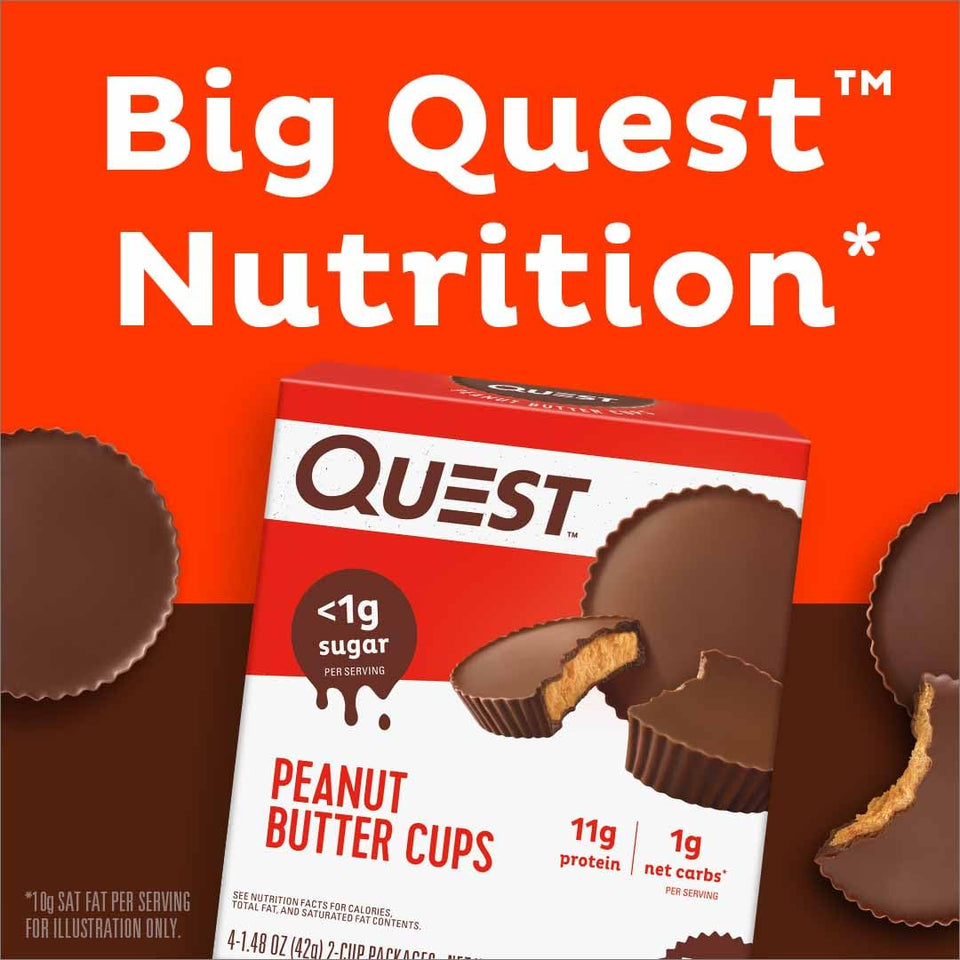 Quest Nutrition Peanut Butter Cups, 11g protein, low carb, gluten free, keto friendly, 12 count
