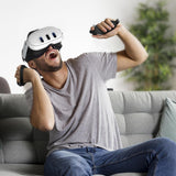 Controller Grips Compatible with Meta Quest 3S Oculus Quest 3 Controllers Straps Knuckle Hand Strap with Battery Opening Covers with Thumbsticks Covers Black, Batteries Not Included