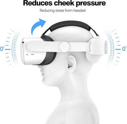VZNEK Head Strap Compatible with Oculus Quest 2,Meta Quest 2 Accessories Adjustable Elite Strap Replacement for Enhanced Comfort Support and Gaming Immersion in VR (Without Battery)