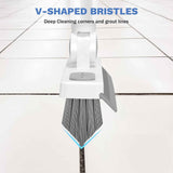 setsail grout cleaner brush long handle v-shaped floor scrub for bathroom tile kitchen garage