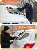 EcoNour 27" Aluminum Ice Scrapers for Car Windshield with Ergonomic Foam Grip Orange