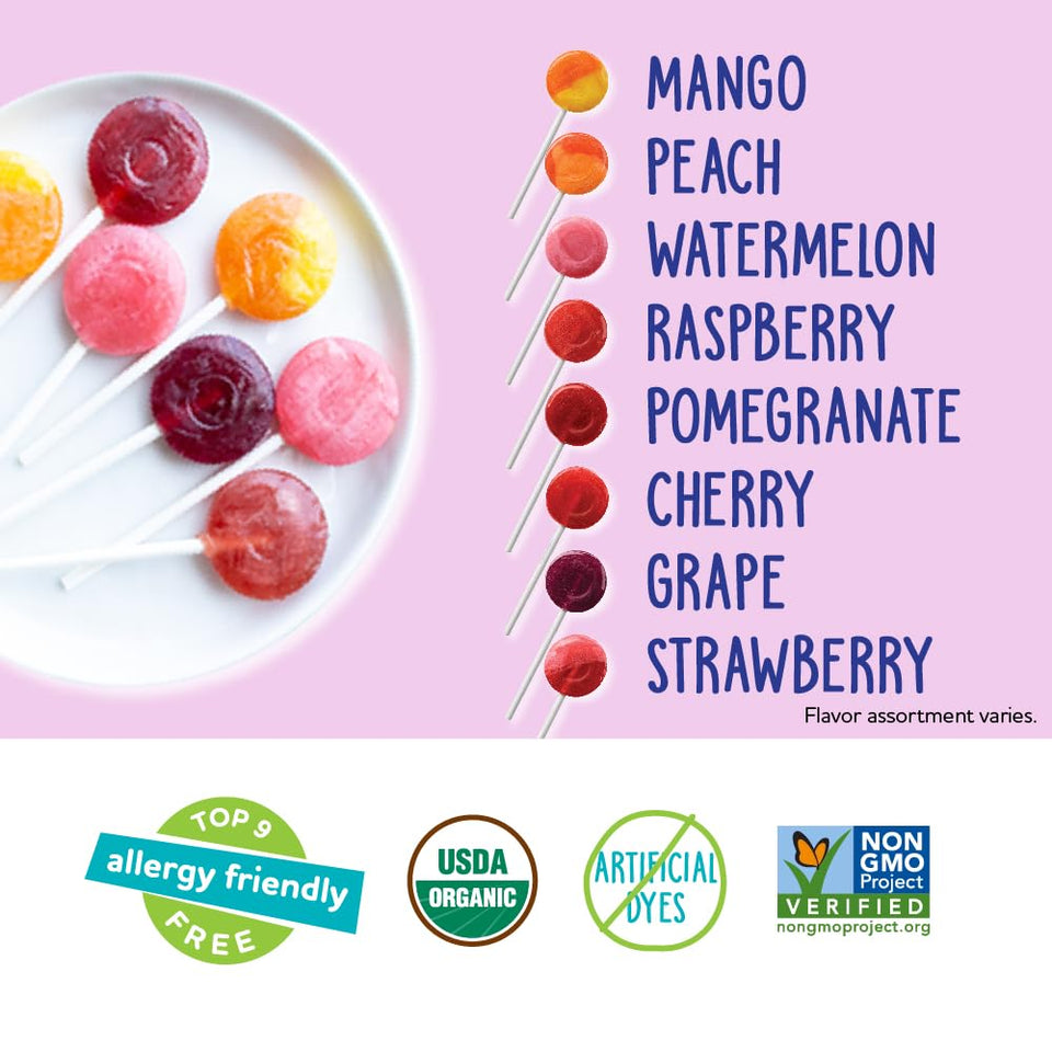 yumearth organic vitamin c pops variety pack, 60 fruit flavored favorites lollipops, allergy friendly, gluten free, non-gmo, vegan