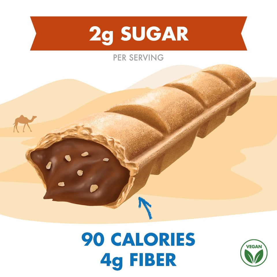 Low-calorie keto vegan hazelnut cream wafer sticks 90 calories non-gmo prebiotic fiber 12 pack