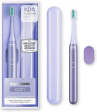 Aquasonic Icon ADA-Accepted Rechargeable Toothbrush with Magnetic Holder & Slim Travel Case | 2 Modes & Smart Timers | Gentle Micro-Vibrations