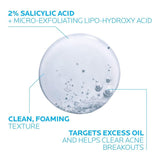 la roche posay effaclar medicated gel cleanser, 2% salicylic acid, lha, glycerin, oil free, dermatologist tested face wash for acne prone skin