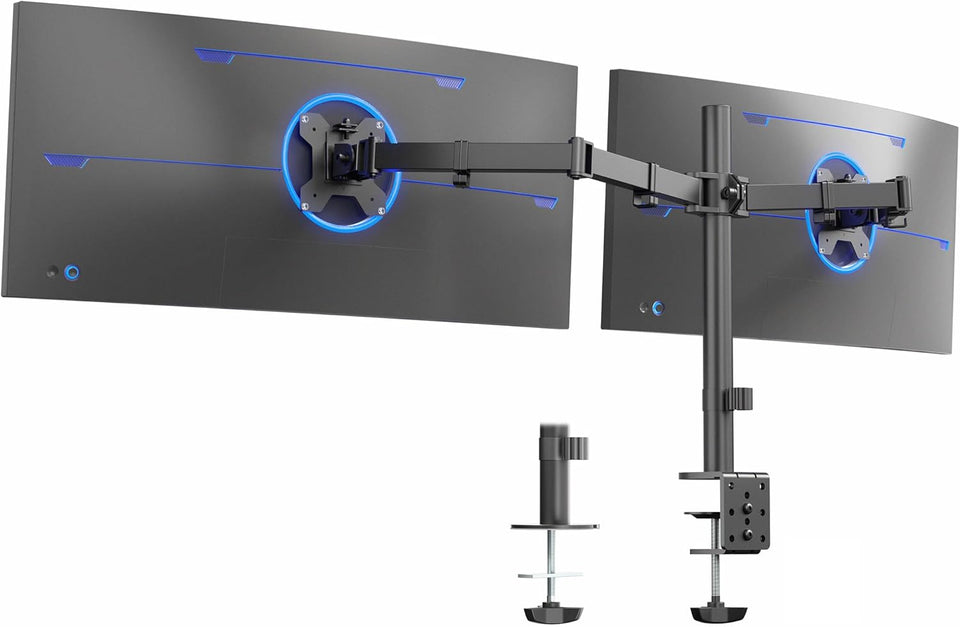 vivo dual monitor desk mount heavy duty fully adjustable steel stand black