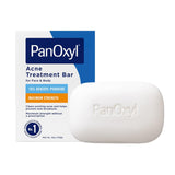 panoxyl acne treatment bar 10 benzoyl peroxide soap-free body wash face chest back 4 oz