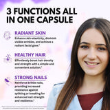 VITBOOST Biotin with Hyaluronic Acid, Collagen and Keratin – 25000 mcg Hair Growth Vitamins for Men and Women – Nails and Skin, USA Made - Third Party Tested, B1, B2, B3, B6, B7 Complex - 60 Capsules
