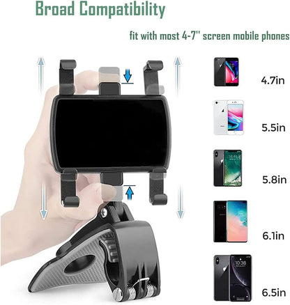 Universal Car Phone Holder Mount,360 Degrees Rotation Dashboard Phone Holder [Upgrade Clip Never Fall],car Phone Mount for iPhone,Samsung,Google,Nokia,and 4 to 7" Smartphones