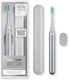 Aquasonic Icon ADA-Accepted Rechargeable Toothbrush with Magnetic Holder & Slim Travel Case | 2 Modes & Smart Timers | Gentle Micro-Vibrations