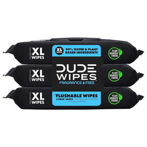duke unscented extra-large adult wet wipes - 3 pack, 144 flushable wipes, septic and sewer safe