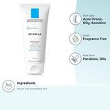 la roche posay effaclar medicated gel cleanser, 2% salicylic acid, lha, glycerin, oil free, dermatologist tested face wash for acne prone skin