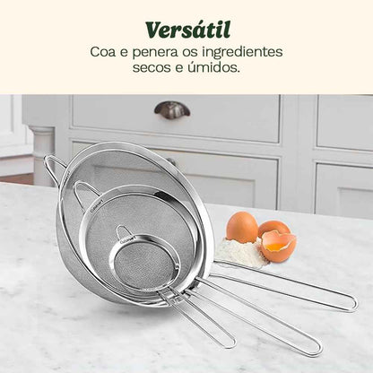 Cuisinart Mesh Strainers, 3 Count (Pack of 1) Set, CTG-00-3MS Silver