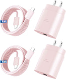 Super Fast Charger Type C, 25W USB C Wall Charger Fast Charging for Samsung Galaxy S25 Ultra/S25/S25+/S24+/S24 Ultra/S24/S24+/S23 Ultra/S22 Ultra/S21 with 10FT Long Android Type C Charger Cable 2Pack