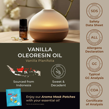 100% Pure Vanilla Essential Oil - 0.34 Fl Oz - Vanilla Oil for Hair, Skin, Diffuser, Aromatherapy & DIY Candle Making Scent