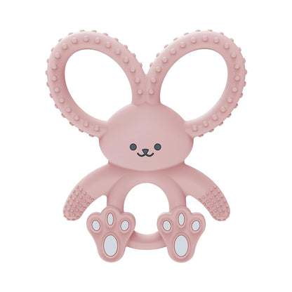 Dr. Brown's soft 100% silicone, BPA free, teething toy for 3m+ babies, pink bunny design