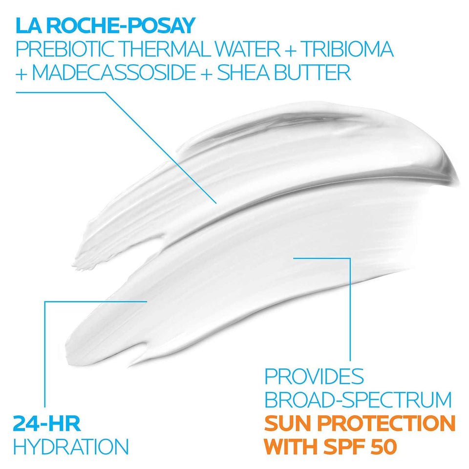 La Roche-Posay Cicaplast Balm B5 UV SPF 50, Vitamin B5 + Shea Butter + Tribioma + Madecassoside + Zinc Oxide Sunscreen, Post Treatment Skin Protectant With SPF, Multi-Purpose Cream For Dry Skin