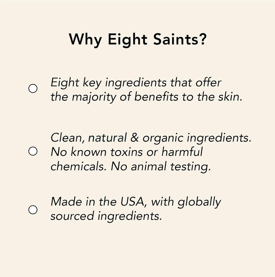 eight saints retinol facial moisturizer cream, firming face neck eye wrinkles lines deep hydrating lotion fragrance-free 2 ounces