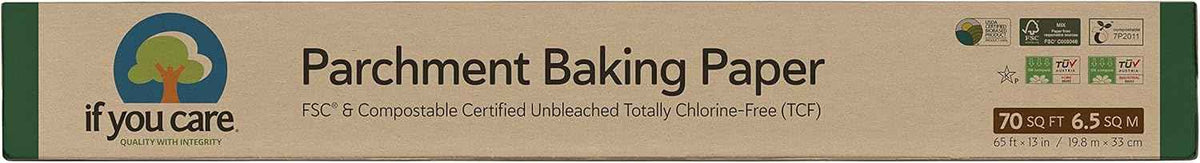 Non-Toxic Unbleached Parchment Paper, 70 sq ft, Silicone Coated, Chlorine-Free, Dishwasher Safe