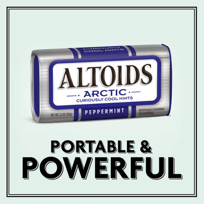 altoids arctic peppermint breath mints sugar free 1.2 oz tin pack of 8