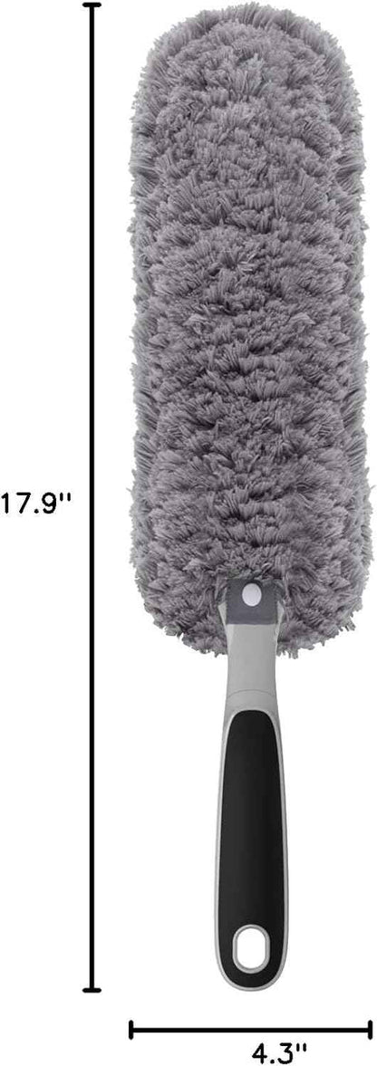 MR.SIGA lint-free microfiber duster for household cleaning, washable, gray, compact and reusable for dusting and polishing