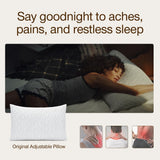 Coop Home Goods Original Adjustable Pillow, Queen Size Bed Pillows for Sleeping, Cross Cut Memory Foam Pillows - Medium Firm Back, Stomach and Side Sleeper Pillow, CertiPUR-US/GREENGUARD Gold