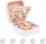 keLofoN small pink jewelry case with mirror travel gift for girls women