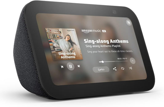 Amazon Echo Show 5 (newest model), Smart display, Designed for Alexa+, 2x the bass and clearer sound, Charcoal
