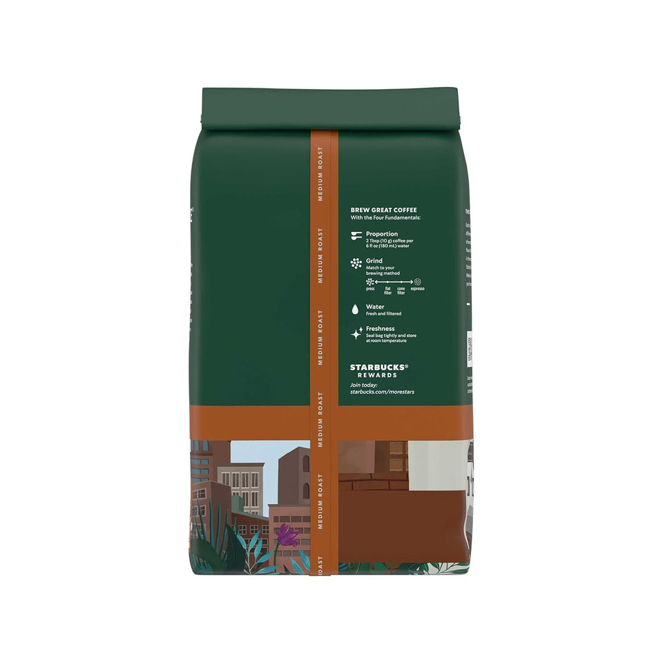 starbucks whole coffee beans, pike place roast, 28 oz, medium roast hot or iced coffee