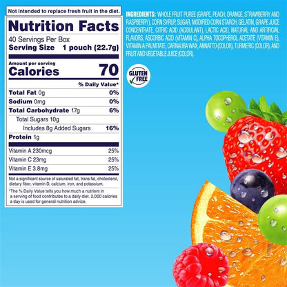 Welch's Gluten Free Mixed Fruit Snack Box, 40 x 0.8oz Snack Packs
