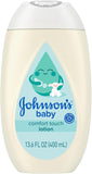 johnsons baby comfort touch newborn baby face body lotion, 13.6 fl oz, hypoallergenic, paraben-free, new baby essentials