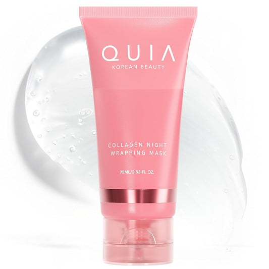 quia overnight collagen wrapping mask for firmer hydrated skin, 75ml, korean skincare for all skin types
