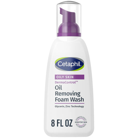 Cetaphil Pro Oil Removing Foam Wash, Foaming Facial Cleanser, Fragrance Free Formula Suitable for Sensitive Skin, 8 Fluid Ounce (Pack of 3)
