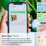 Flora Pod AI-Powered Smart Plant Monitor | for Indoor or Outdoor Plants | Personalized Alerts for Moisture, Temperature, Humidity, and Light