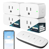 linkind matter smart plug, work with apple home, alexa, google, smartthings, 15a/1800w, app remote control & schedule