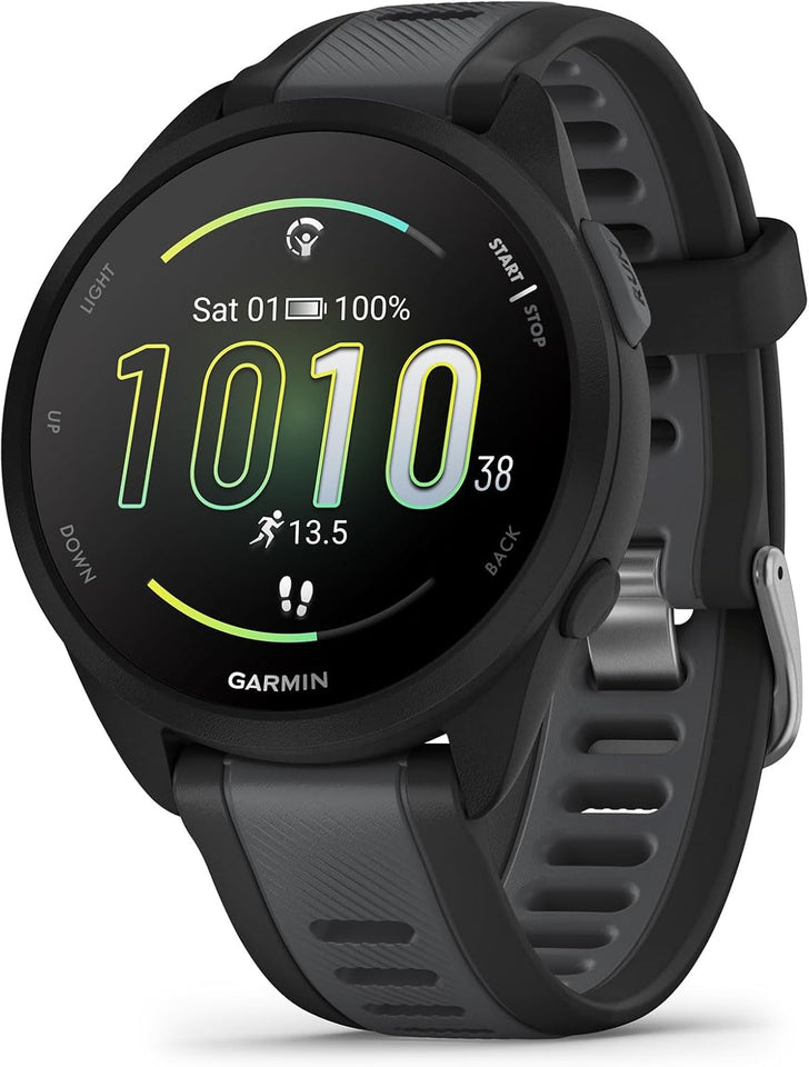 Garmin Forerunner 165, Running Smartwatch, Colorful AMOLED Display, Training Metrics and Recovery Insights, Black