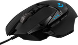 Logitech G502 Hero High Performance Wired Gaming Mouse with Hero 25K Sensor, RGB, Adjustable Weights, 11 Programmable Buttons - Black