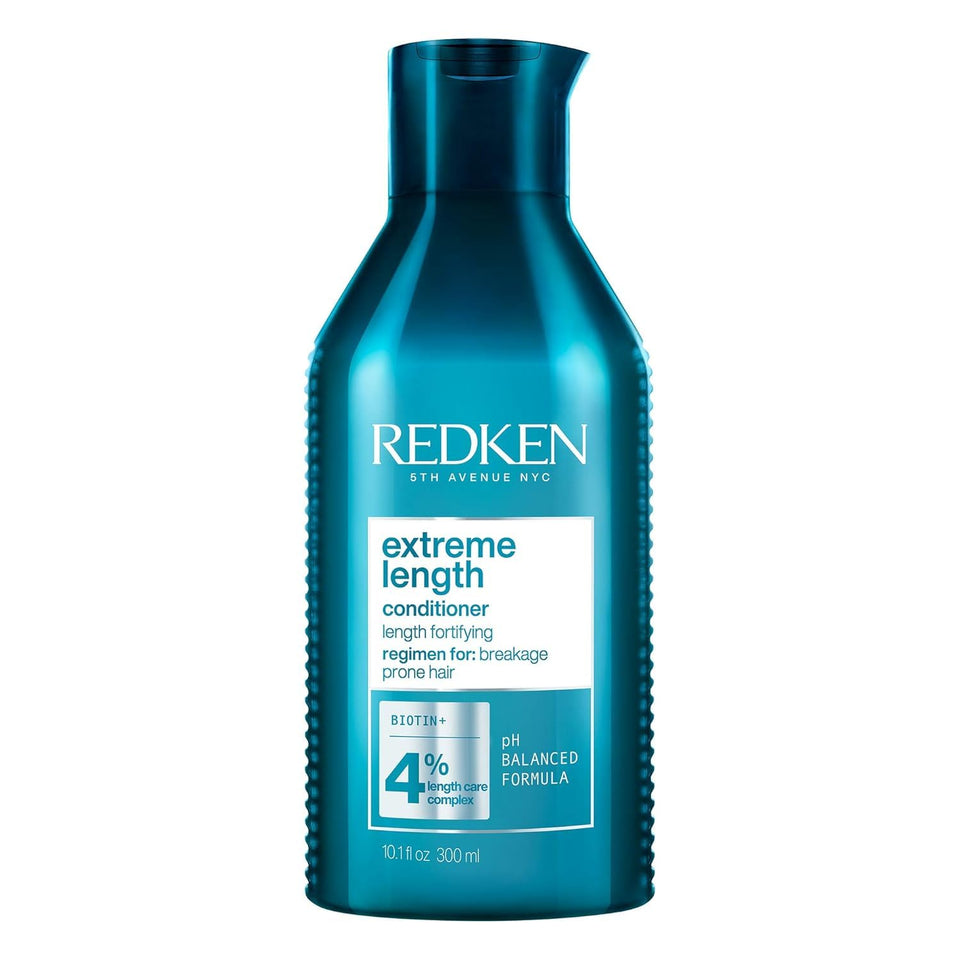 Redken Extreme Length Biotin Conditioner For Longer Hair – Promotes Healthy Hair Growth, Strengthens & Detangles Damaged Hair, Infused With Biotin & Castor Oil