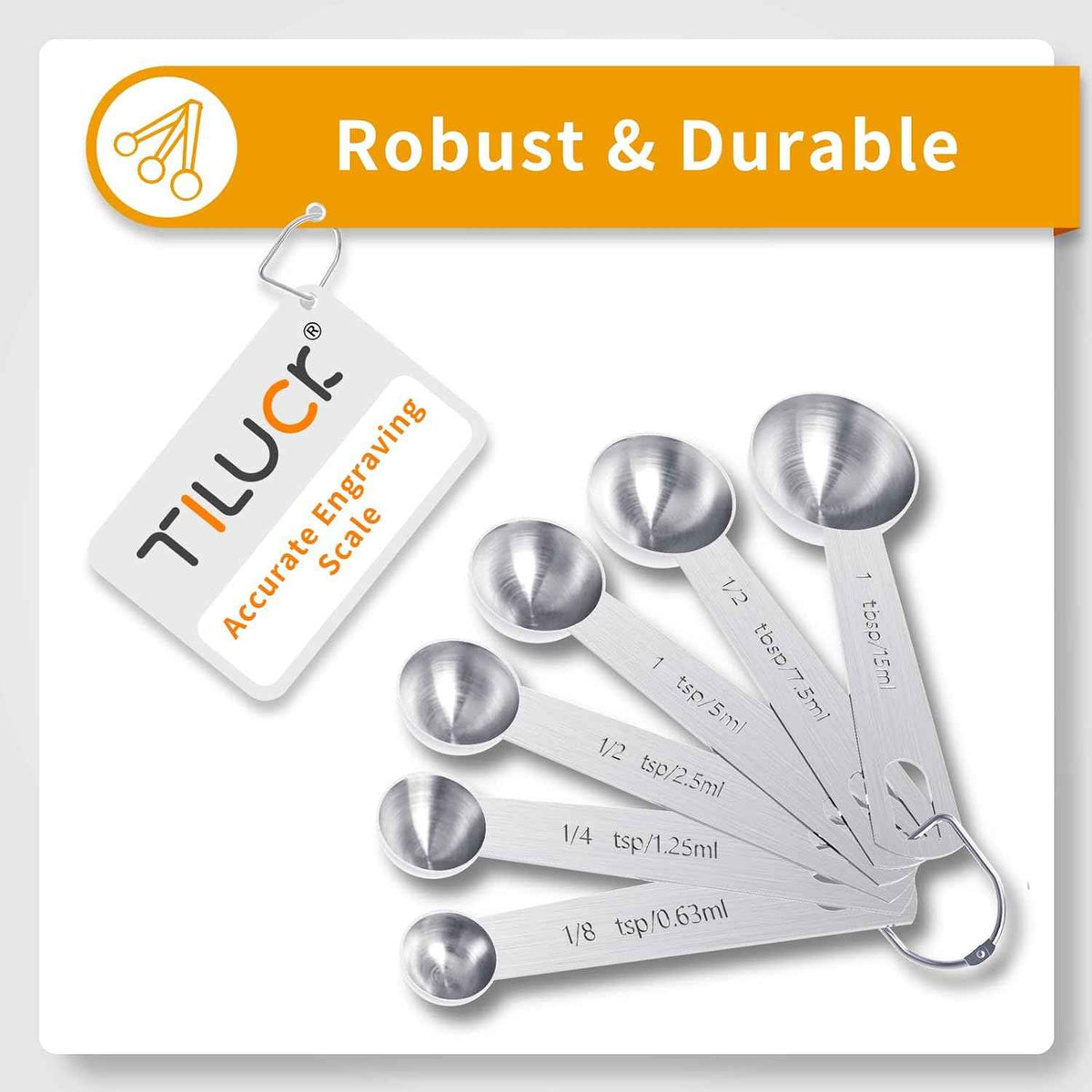 TILUCK Stainless Steel Measuring Cups & Spoons Set, Cups and Spoons,Kitchen Gadgets for Cooking & Baking (10)