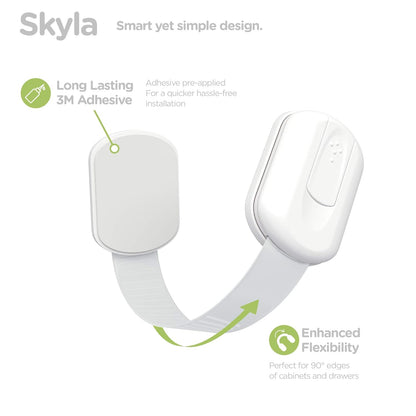 SKYLA HOMES Baby Locks (8-Pack) Child Safety Cabinet Proofing - Safe Quick and Easy 3M Adhesive Cabinet Drawer Door Latches No Screws & Magnets Multi-PLrpose for Furniture Kitchen Ovens Toilet Seats
