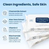 Clean Skin Club XL Premium fragrance-free face wipes, extra moist makeup remover w/ exfoliating side, (30 Ct)