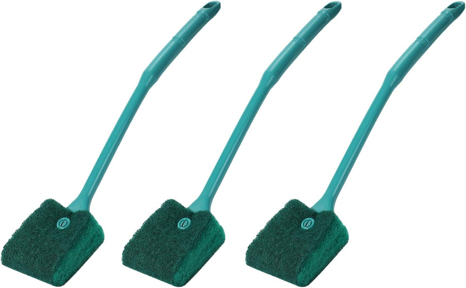 AQUANEAT Aquarium Double Sided Sponge Brush Algae Scraper with Long Handle for Glass Tanks