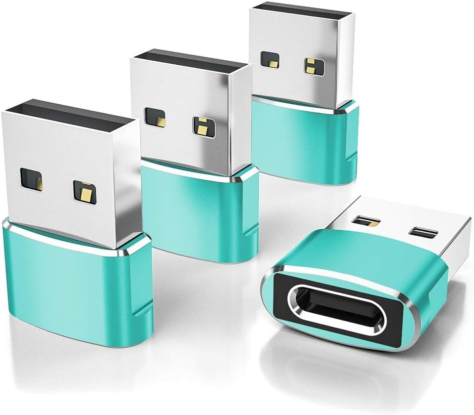 USB to USB-C Adapter for iPhone and Samsung, 4-Pack, Aluminum Alloy, Compact Design
