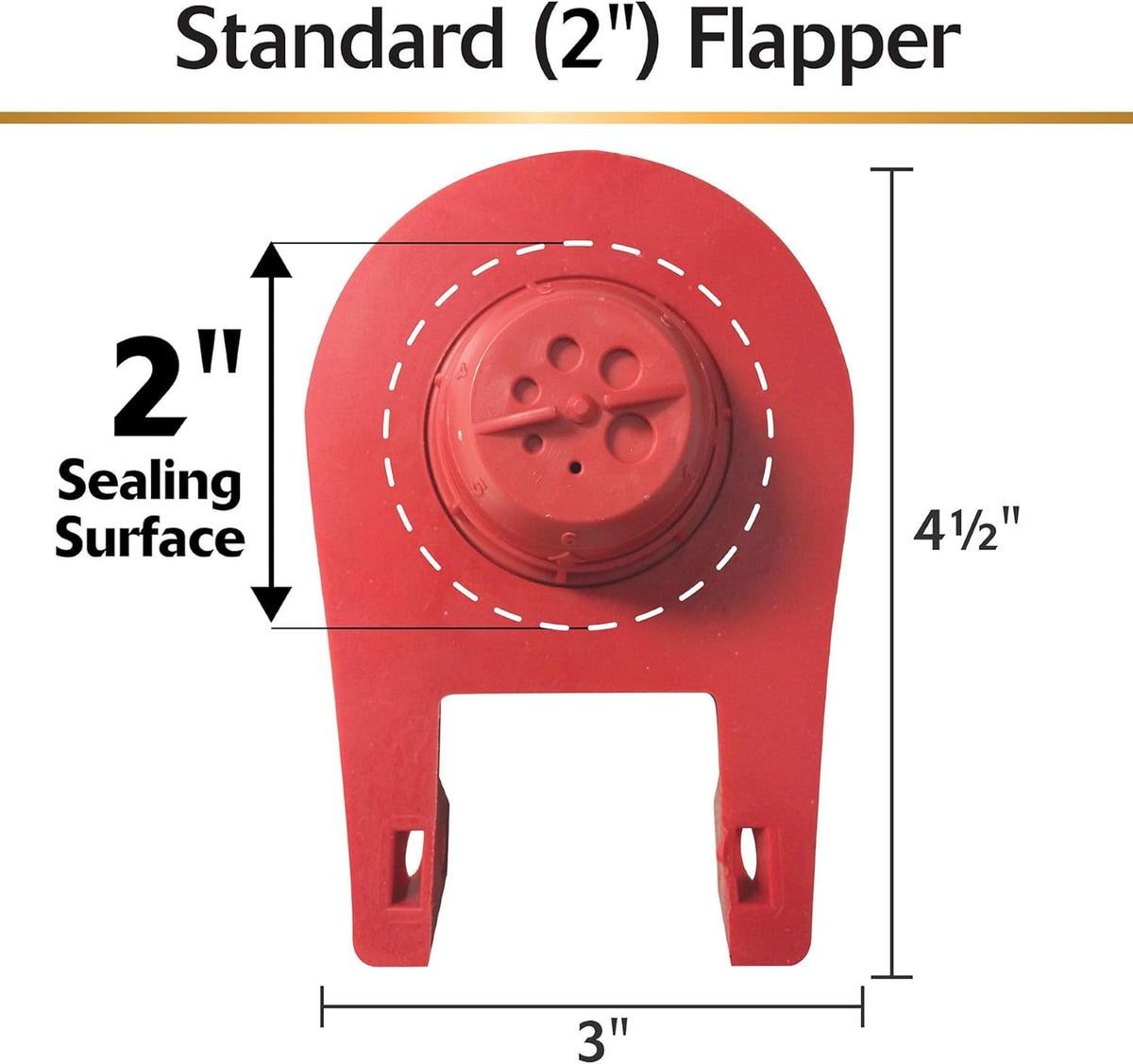 Korky Ultra Standard 2-Inch Universal Toilet Flapper - Long Lasting Rubber - Easy to Install - Made in USA, 100BP